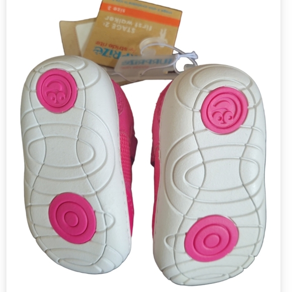 Pink Baby Girls Surprize Stride Rite Ari Sneakers STAGE 2 First walkers sz 4 - Picture 3 of 10